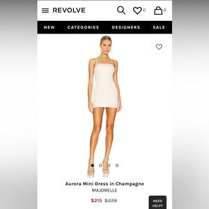 SOLD**REVOLVE Majorelle Aurora Mini Dress Chmpagne
Small New Womens Crystal Co…
